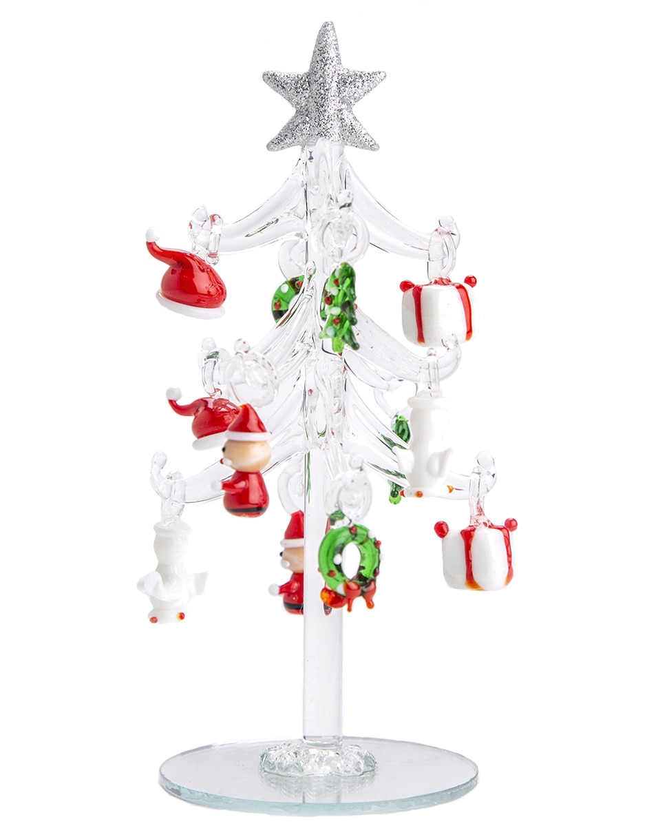 Figura decorativa de árbol navidad de vidrio