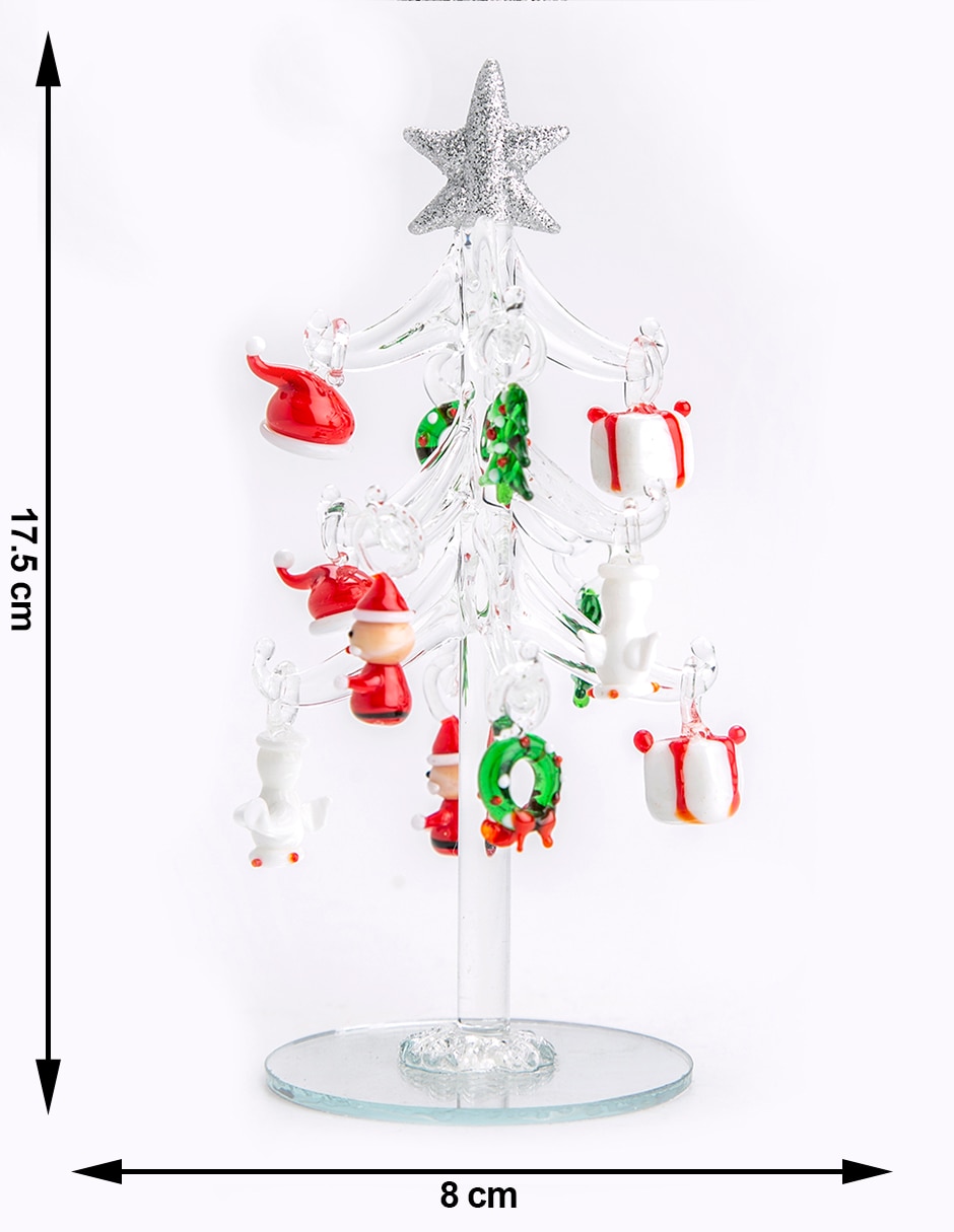 Figura decorativa de árbol navidad de vidrio 6