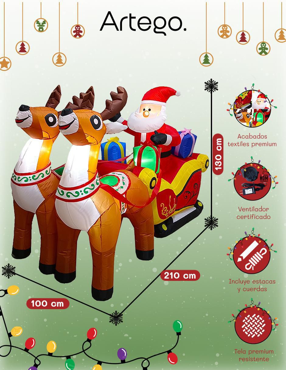 Inflable decorativo forma de trineo 2