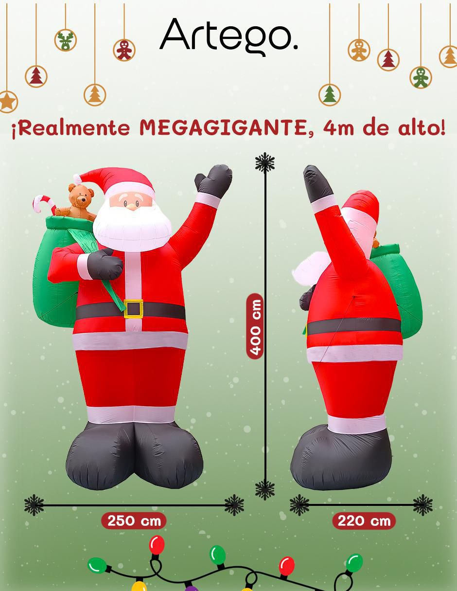 Inflable decorativo forma de santa claus 2
