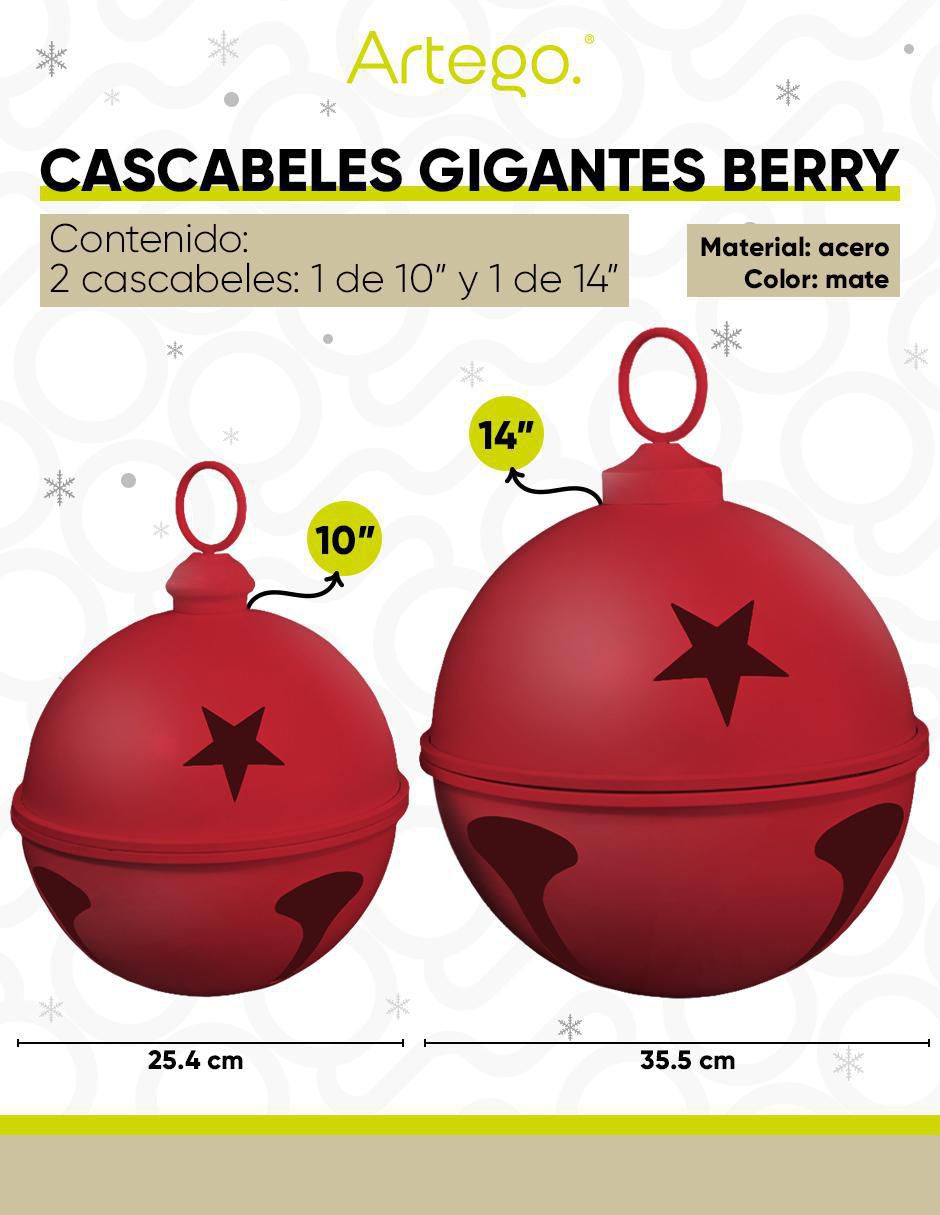 Pie de árbol Cascabeles navideños gigantes 5
