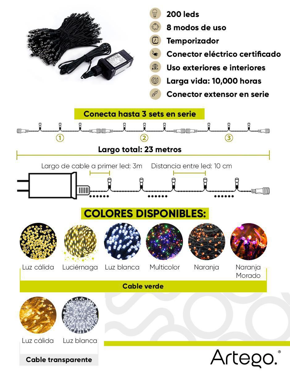 Serie LED ARLED-01-NAVIDAD con 200 focos 9