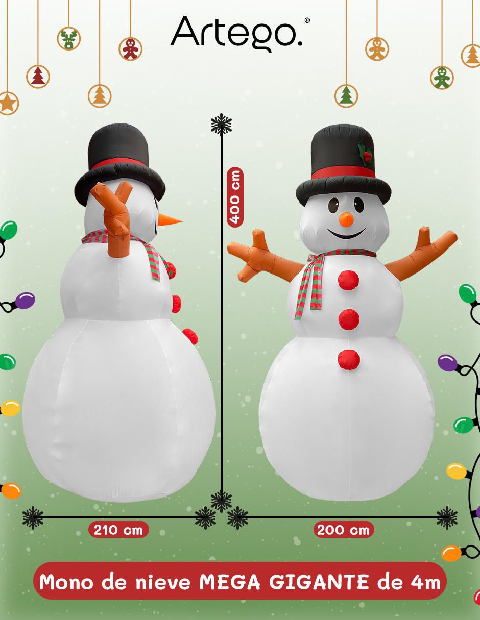 Inflable decorativo forma de muñeco de nieve 6