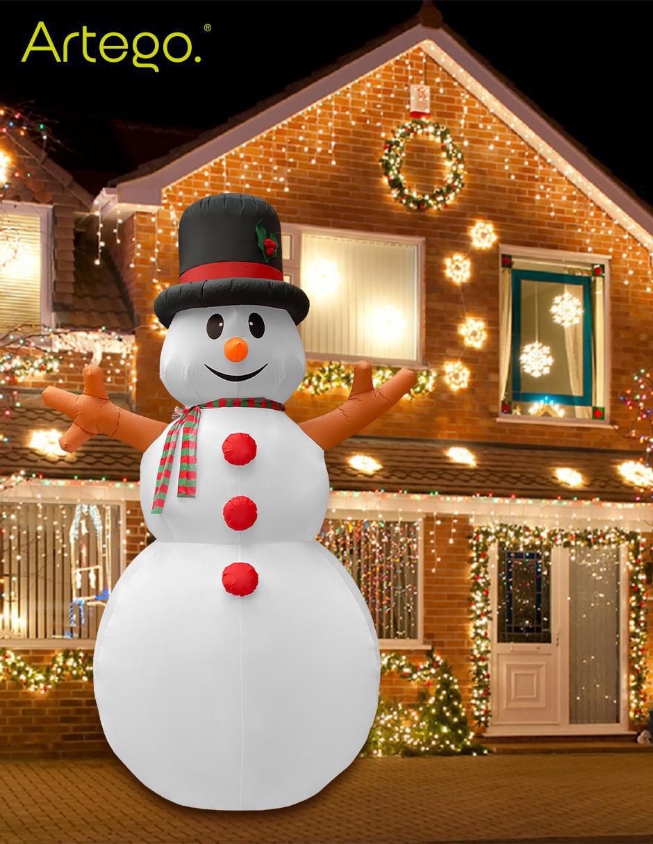 Inflable decorativo forma de muñeco de nieve 3