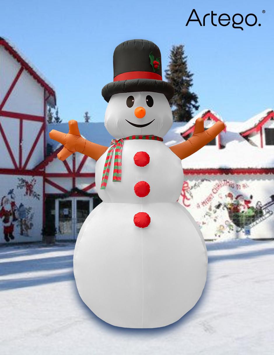 Inflable decorativo forma de muñeco de nieve 4