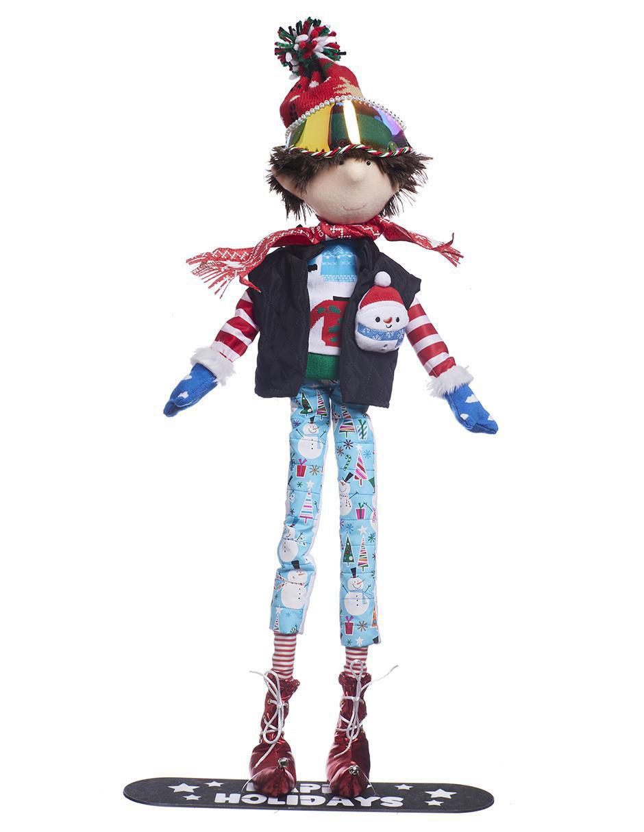 Ornamento navidad duende Xmas Ski Ornamento navidad duende Xmas Ski