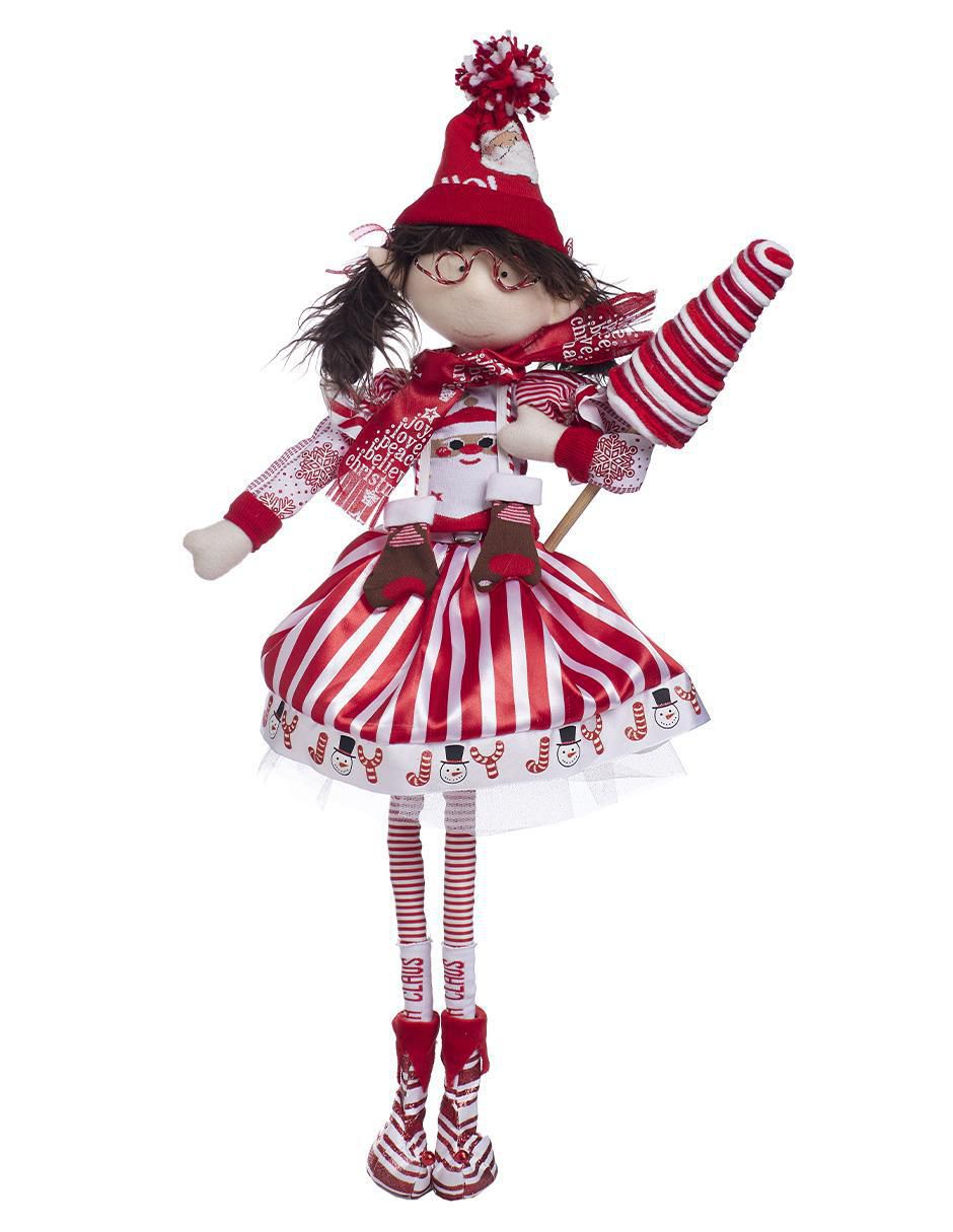 Ornamento navidad duende Candy Cane