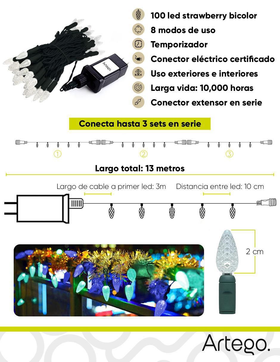 Serie LED Strawberry con 100 focos 9