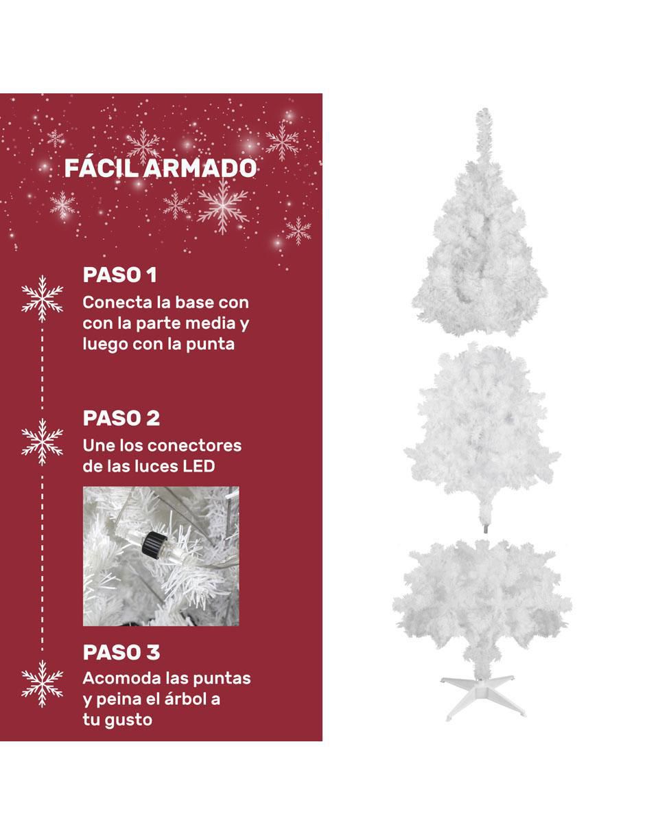 Árbol de navidad de plástico con 300 luces 8