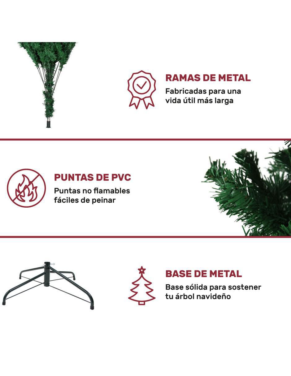 Árbol de navidad de plástico con 400 luces 8
