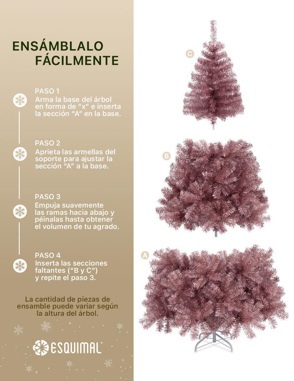 Árbol de navidad Oro Rosa de plástico 3