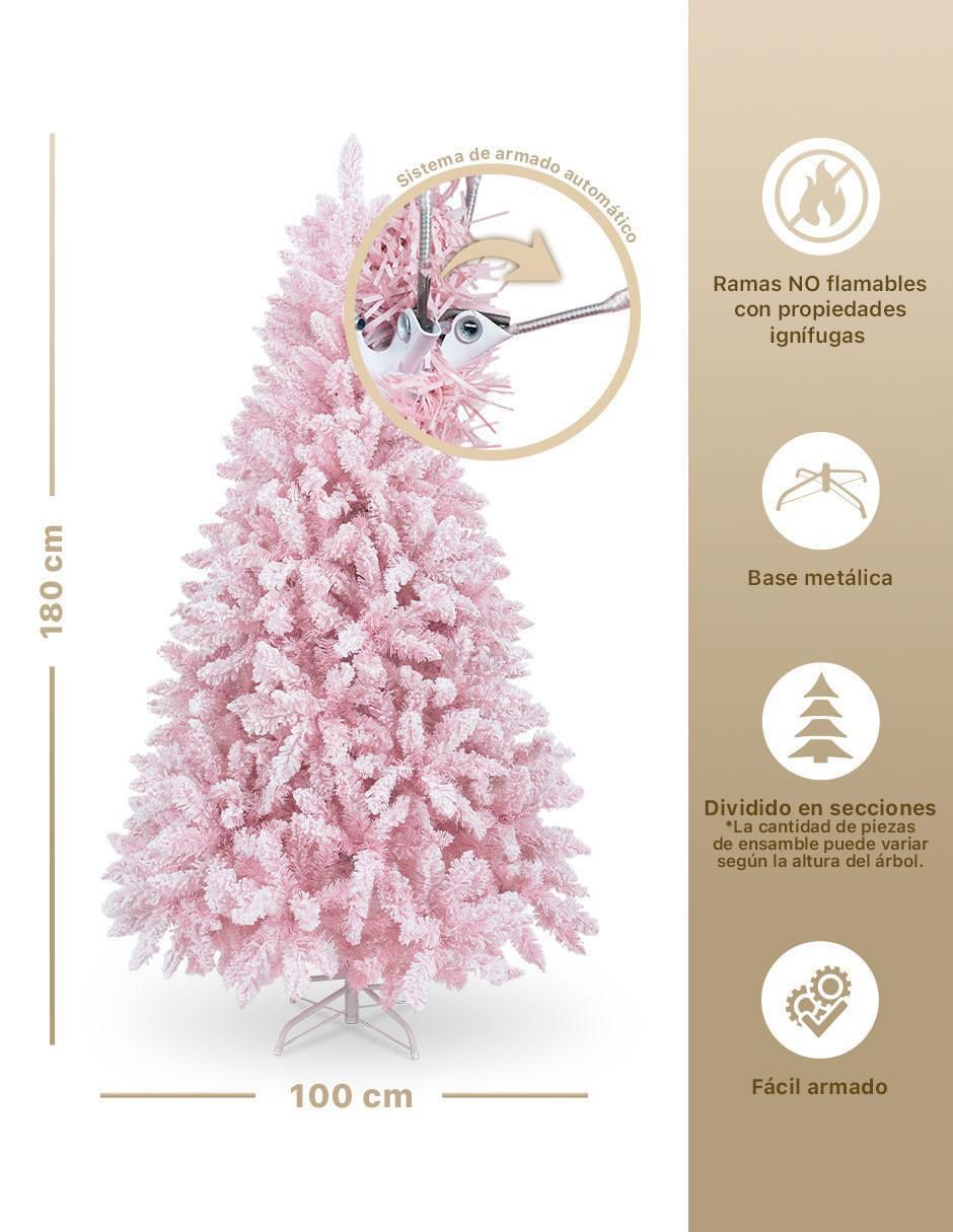 Árbol de navidad Rosa Nevado 7