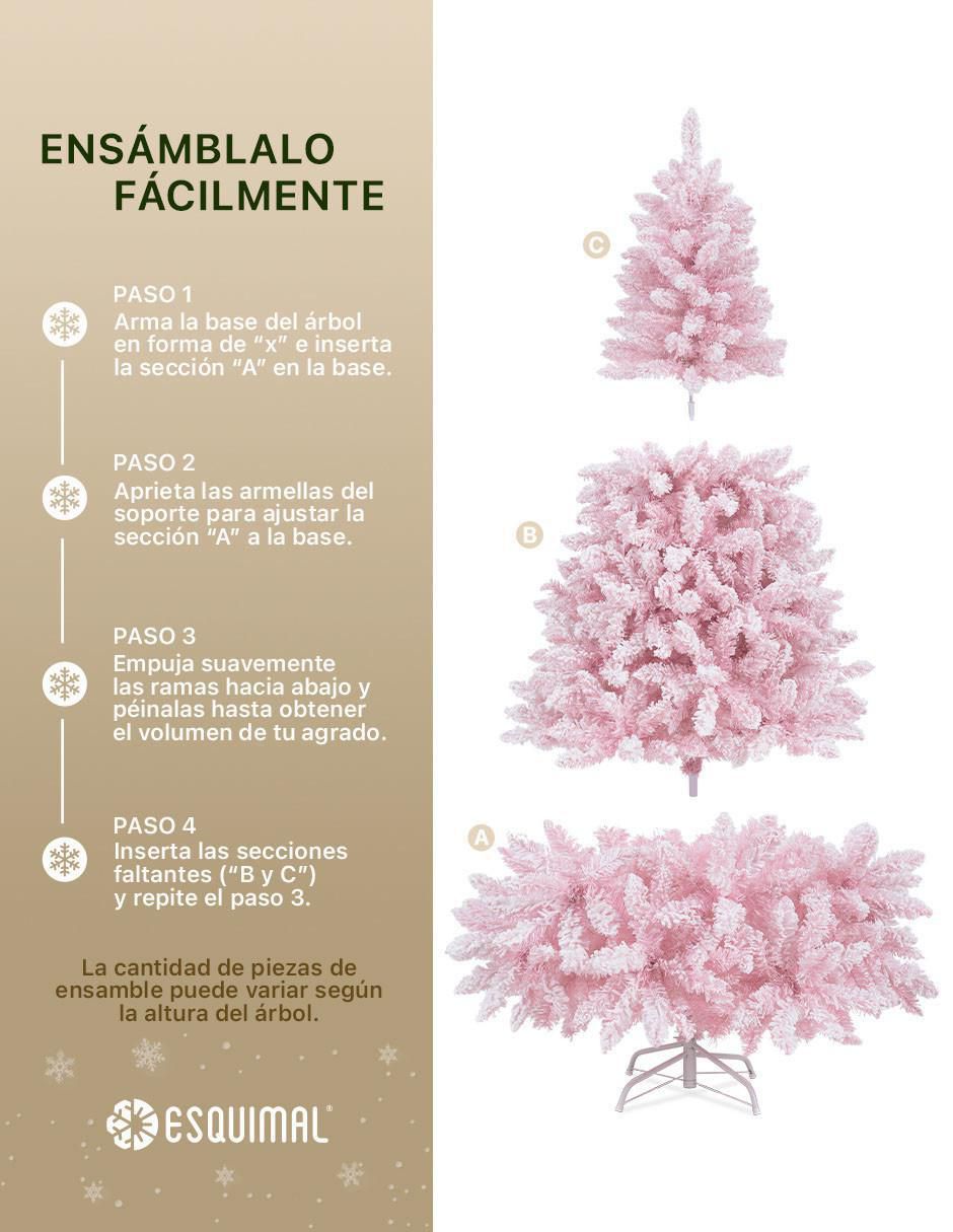 Árbol de navidad Rosa Nevado 4