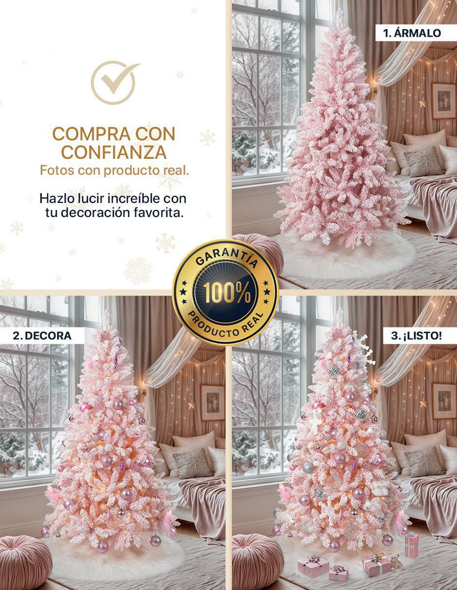 Árbol de navidad Rosa Nevado 6
