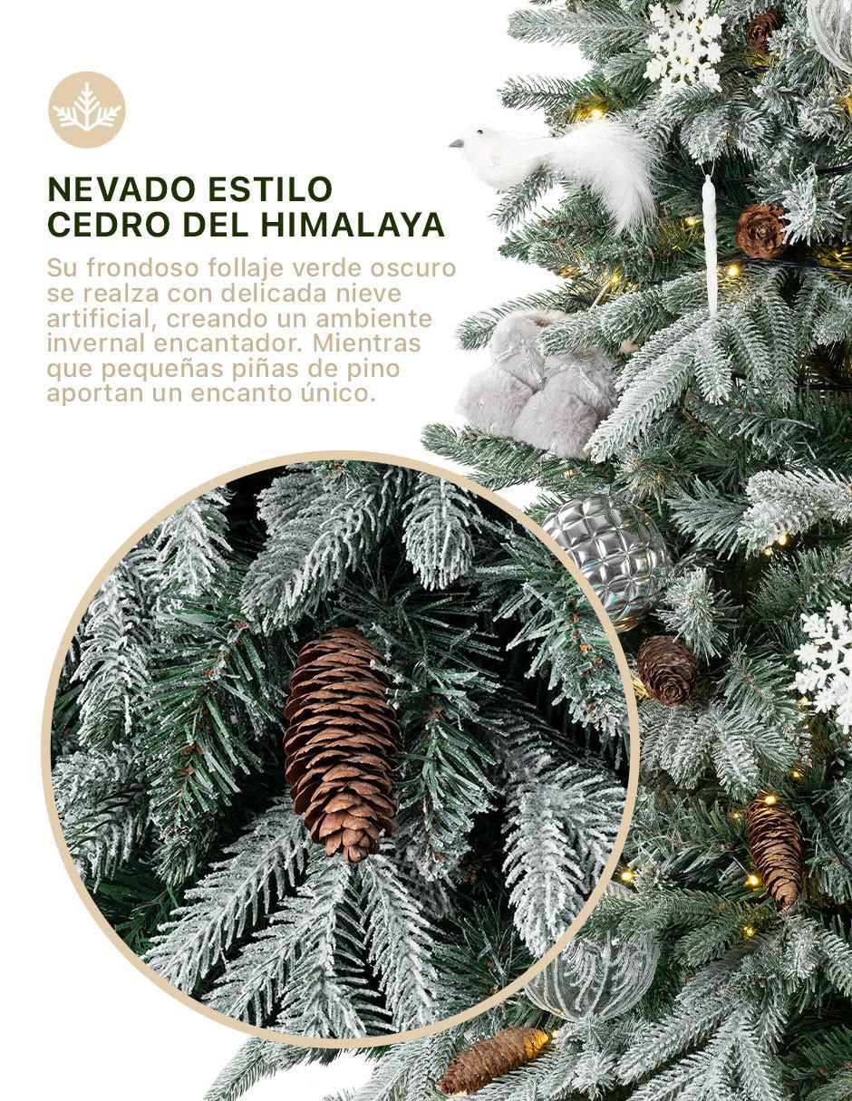 Árbol de navidad Nevado Escarchado Con Piñas 3