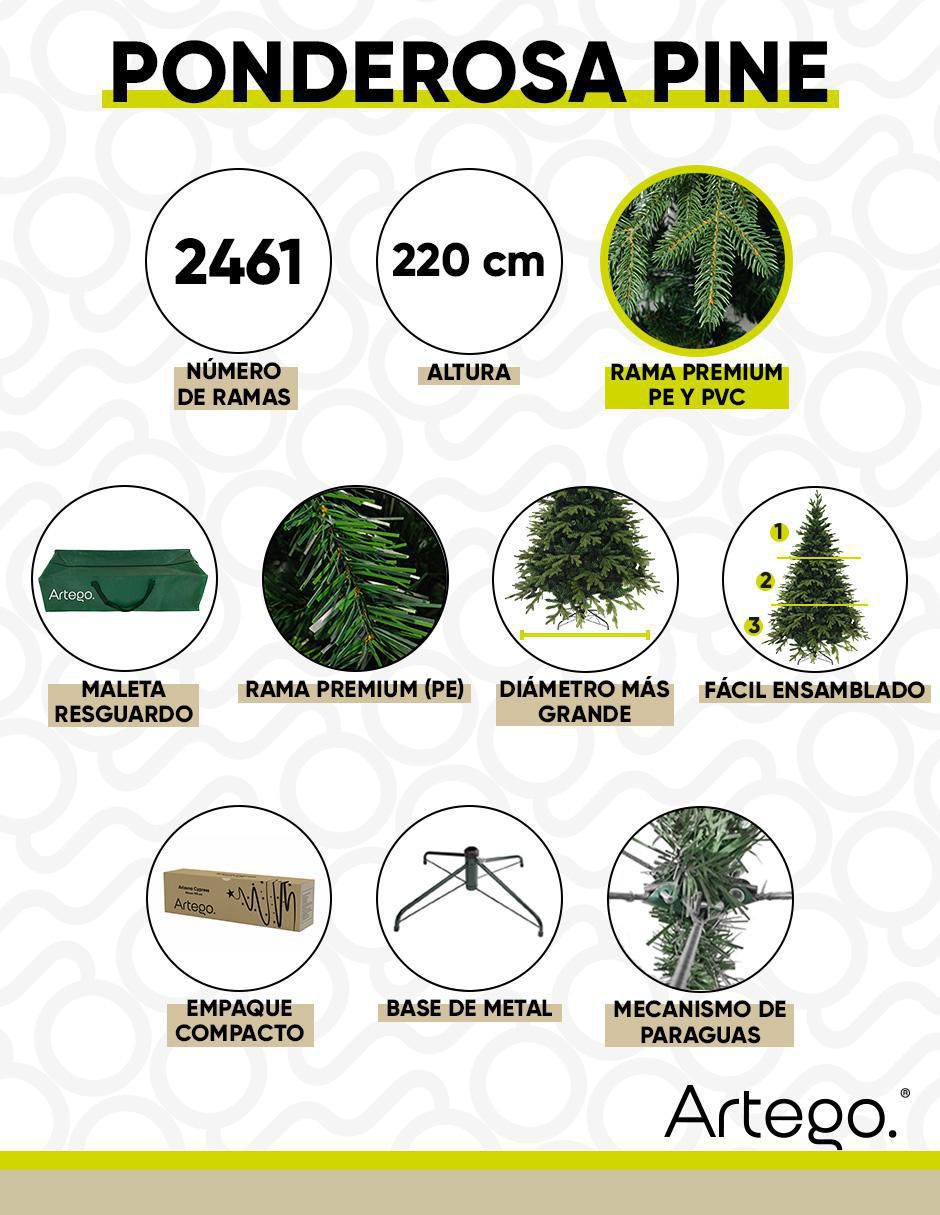 Árbol de navidad Ponderosa 220 4