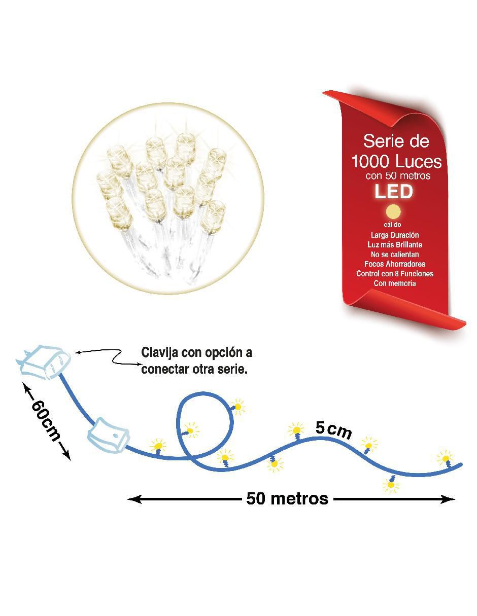Serie LED con 1000 focos 2