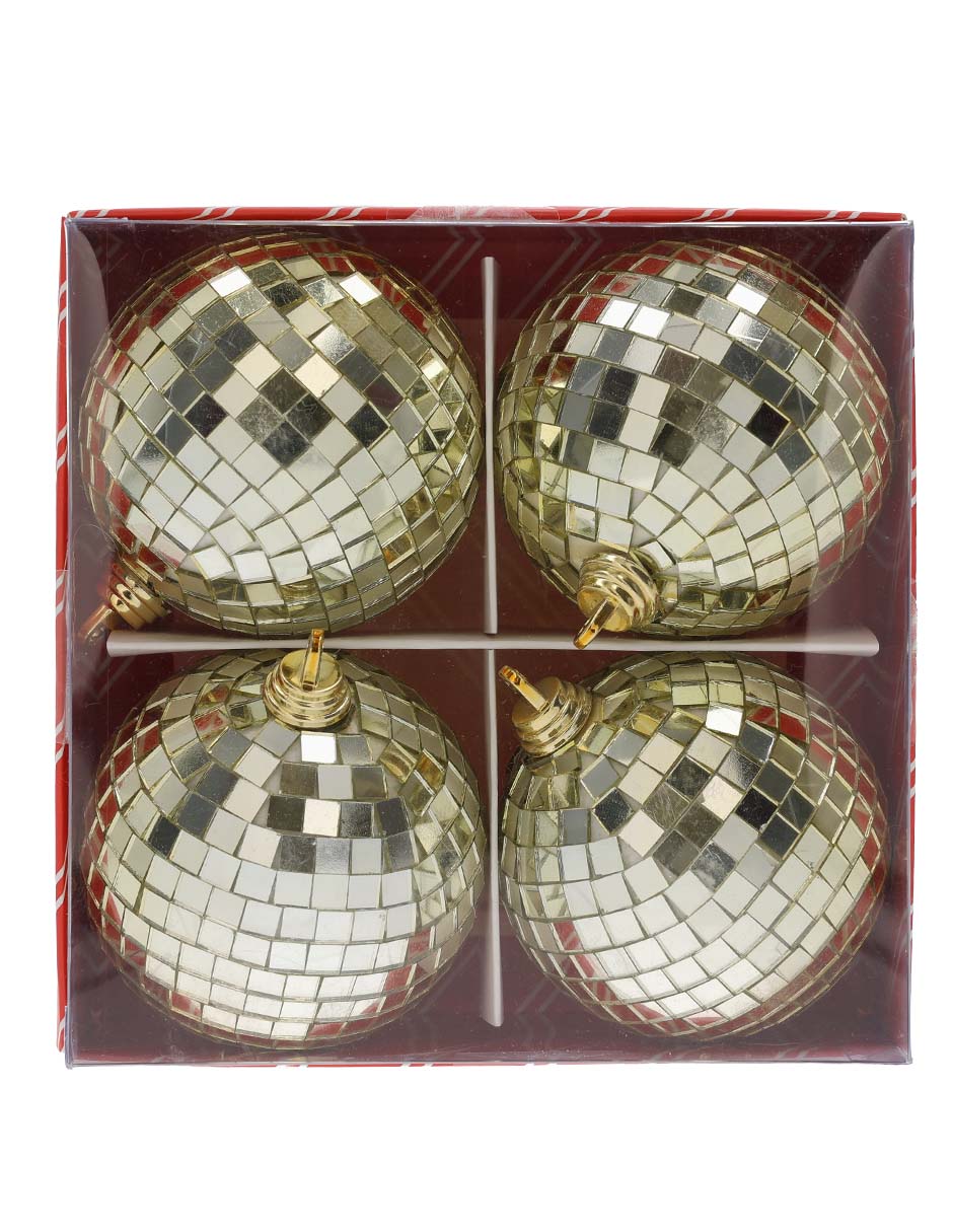 Set de esfera navideña Metallic con 4 piezas