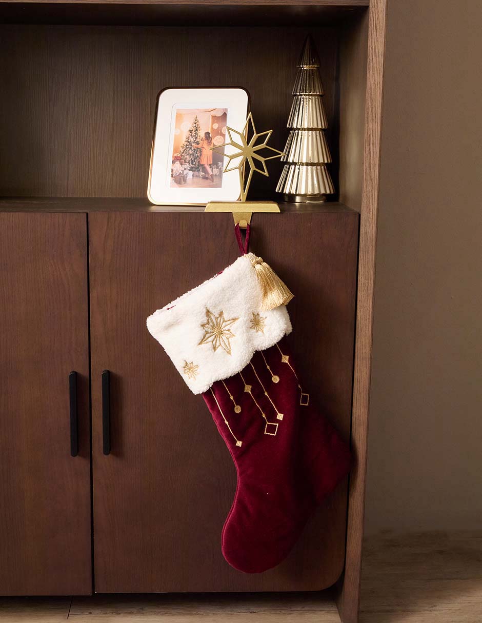 Figura decorativa de pino Navidad Roja de cerámica 5