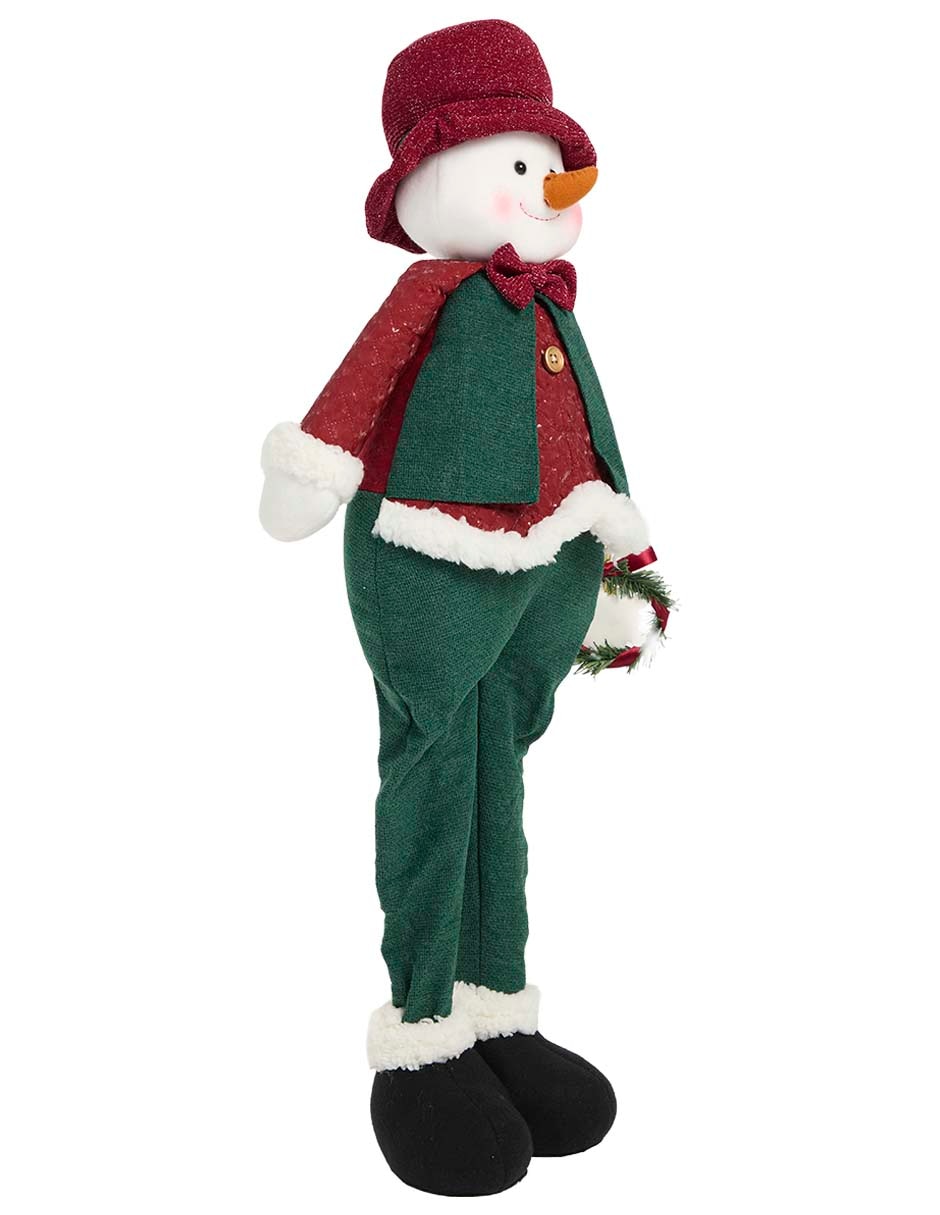 Figura de tela de muñeco nieve Navidad Roja 2