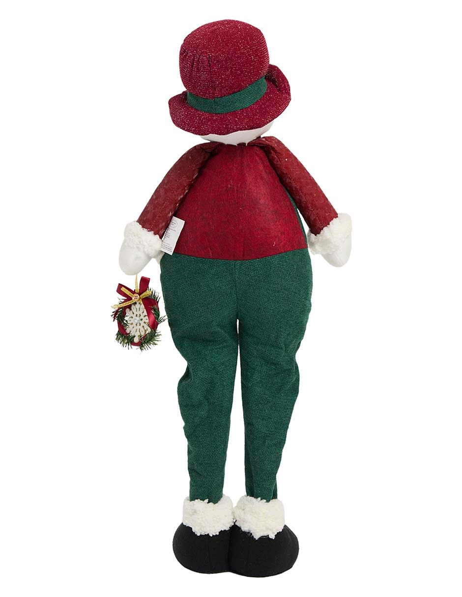 Figura de tela de muñeco nieve Navidad Roja 3
