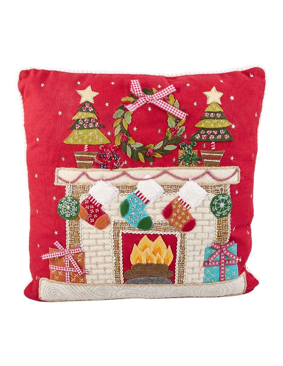 Cojín decorativo navideño Chimenea 4