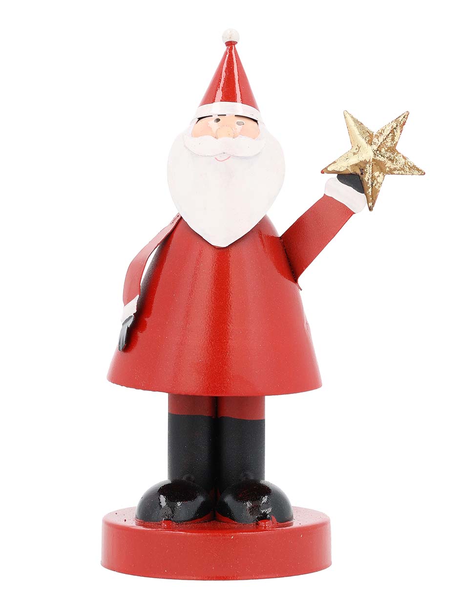 Figura decorativa de santa claus de metal