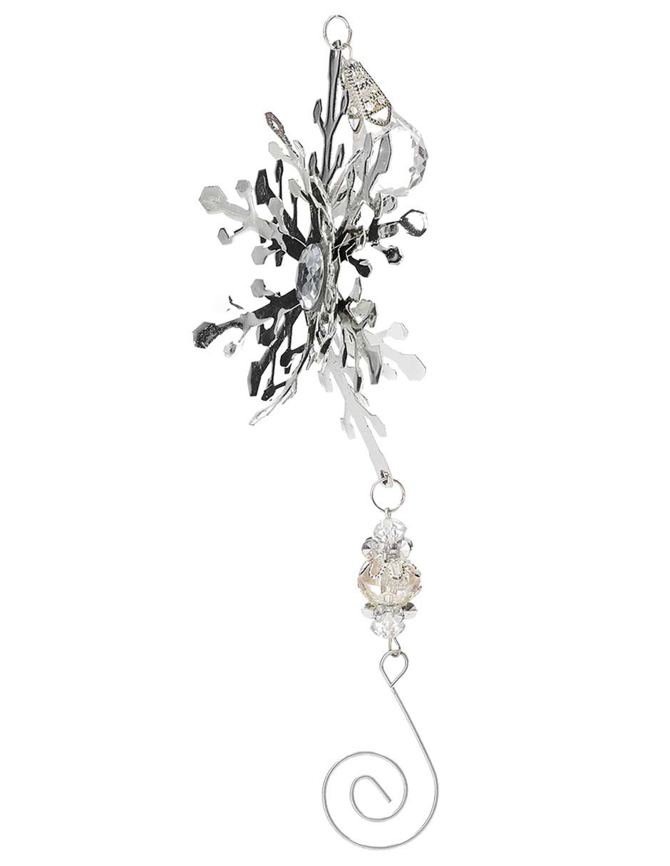 Ornamento navidad copo de nieve Metallic 3
