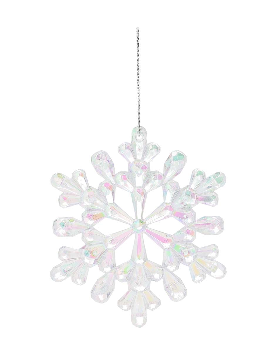 Ornamento navidad copo de nieve Metallic