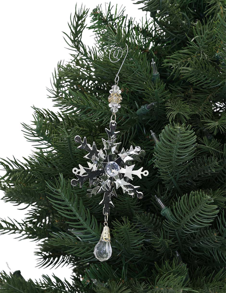 Ornamento navidad copo de nieve Metallic 2