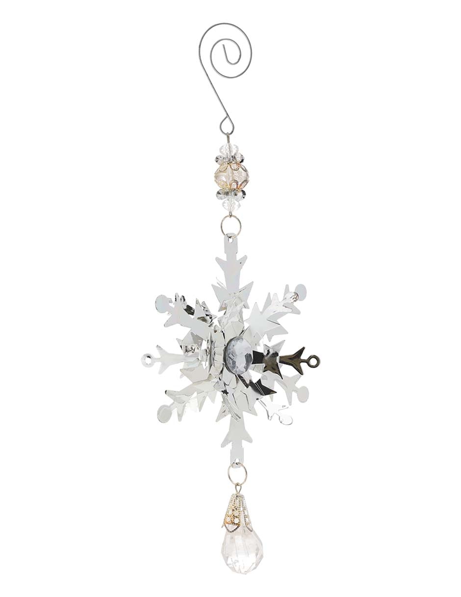 Ornamento navidad copo de nieve Metallic 3