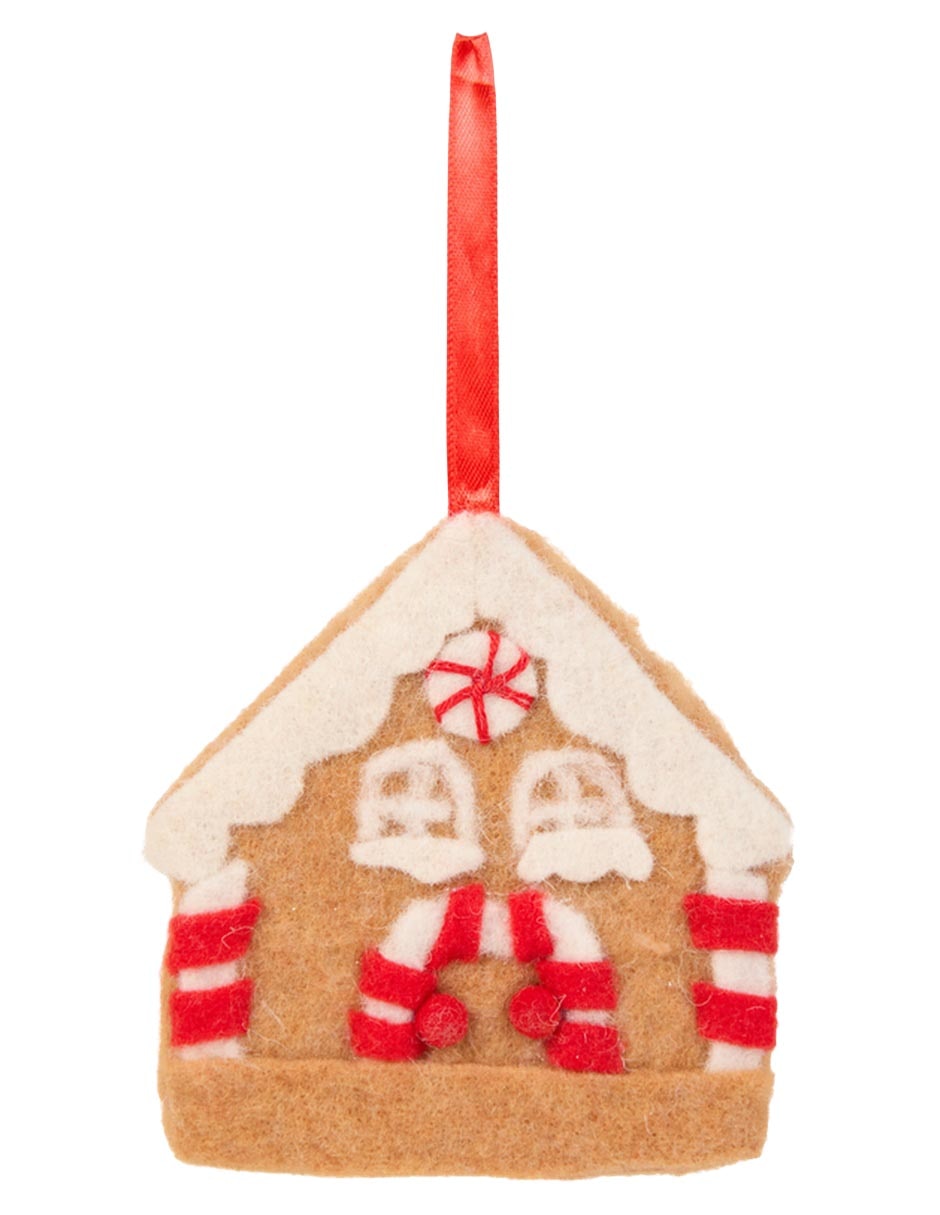 Ornamento navideño casa de jengibre Roja