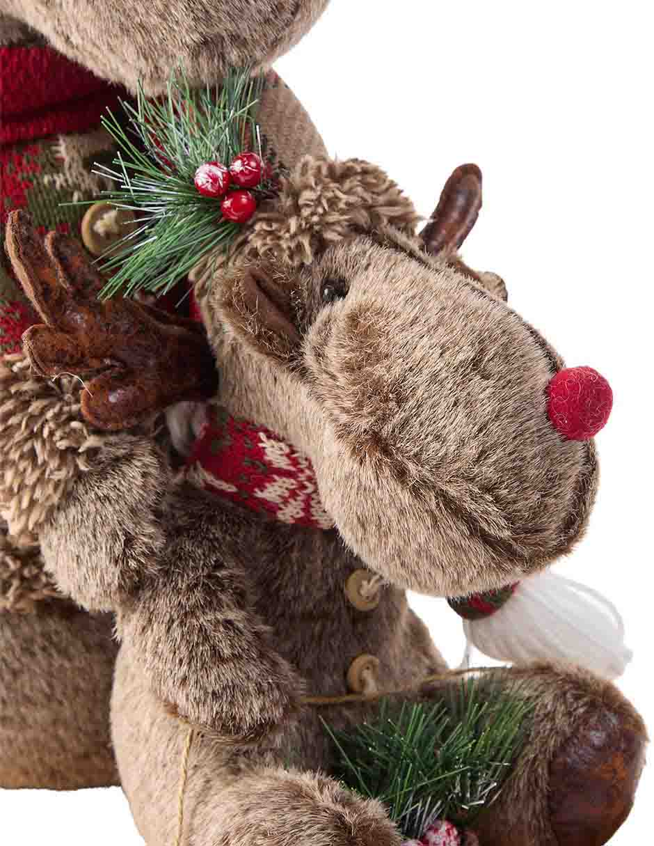 Figura decorativa de trineo Moose & Bebé 5