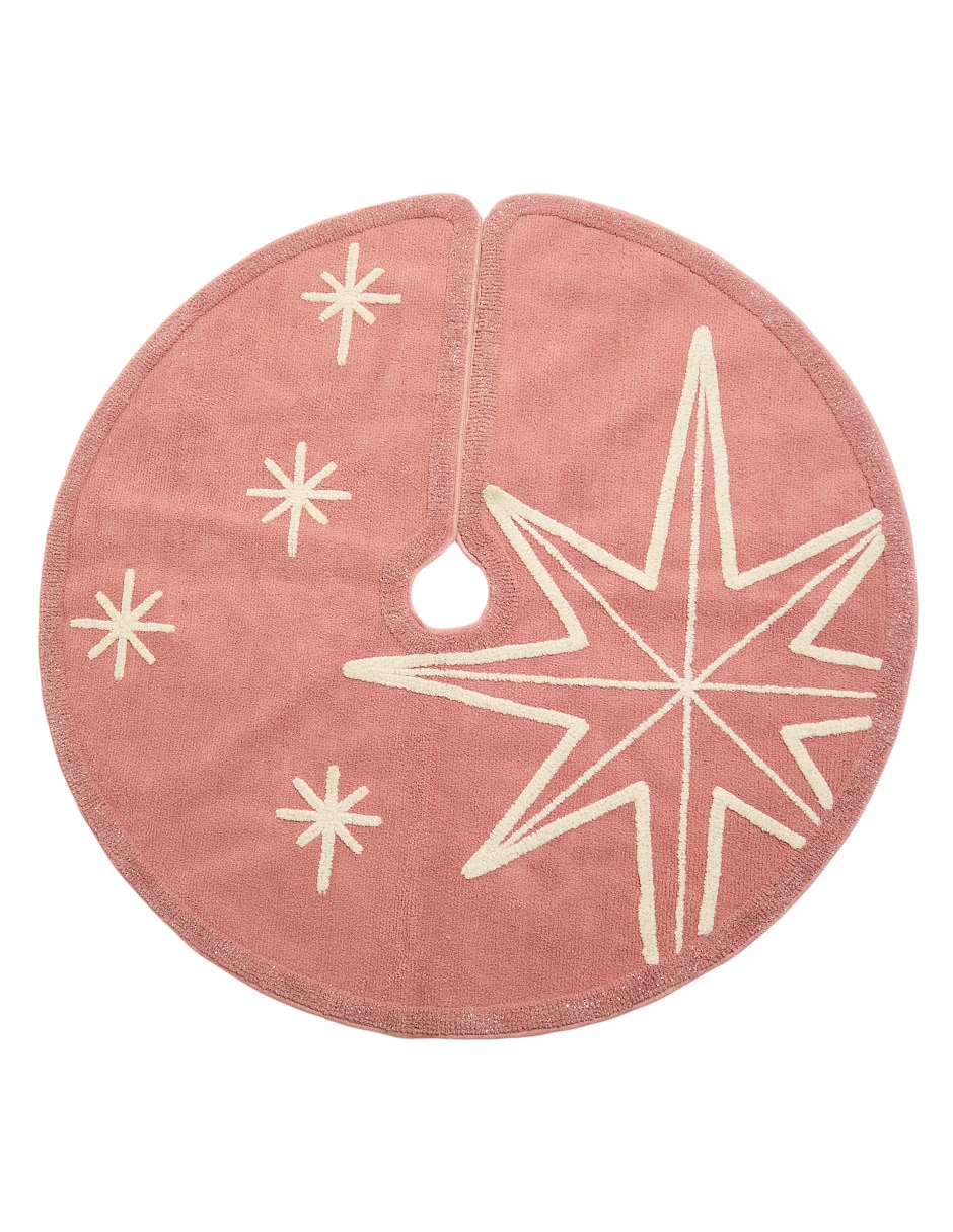 Pie de árbol estampado navideño