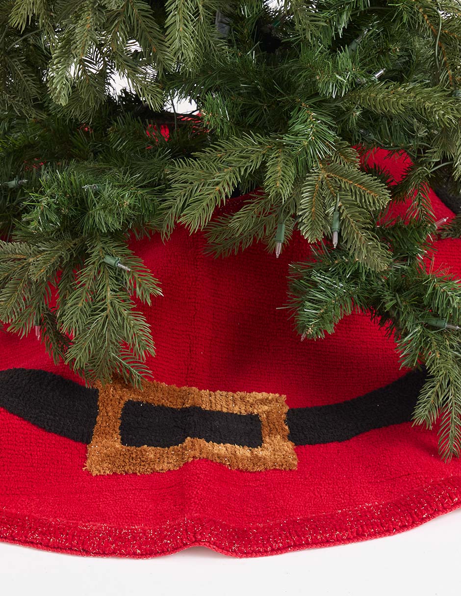 Pie de árbol estampado navideño 4