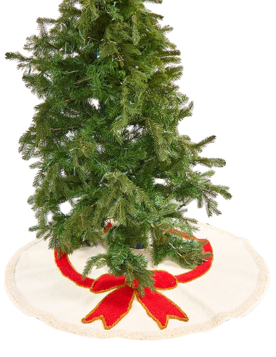Pie de árbol estampado navideño 2