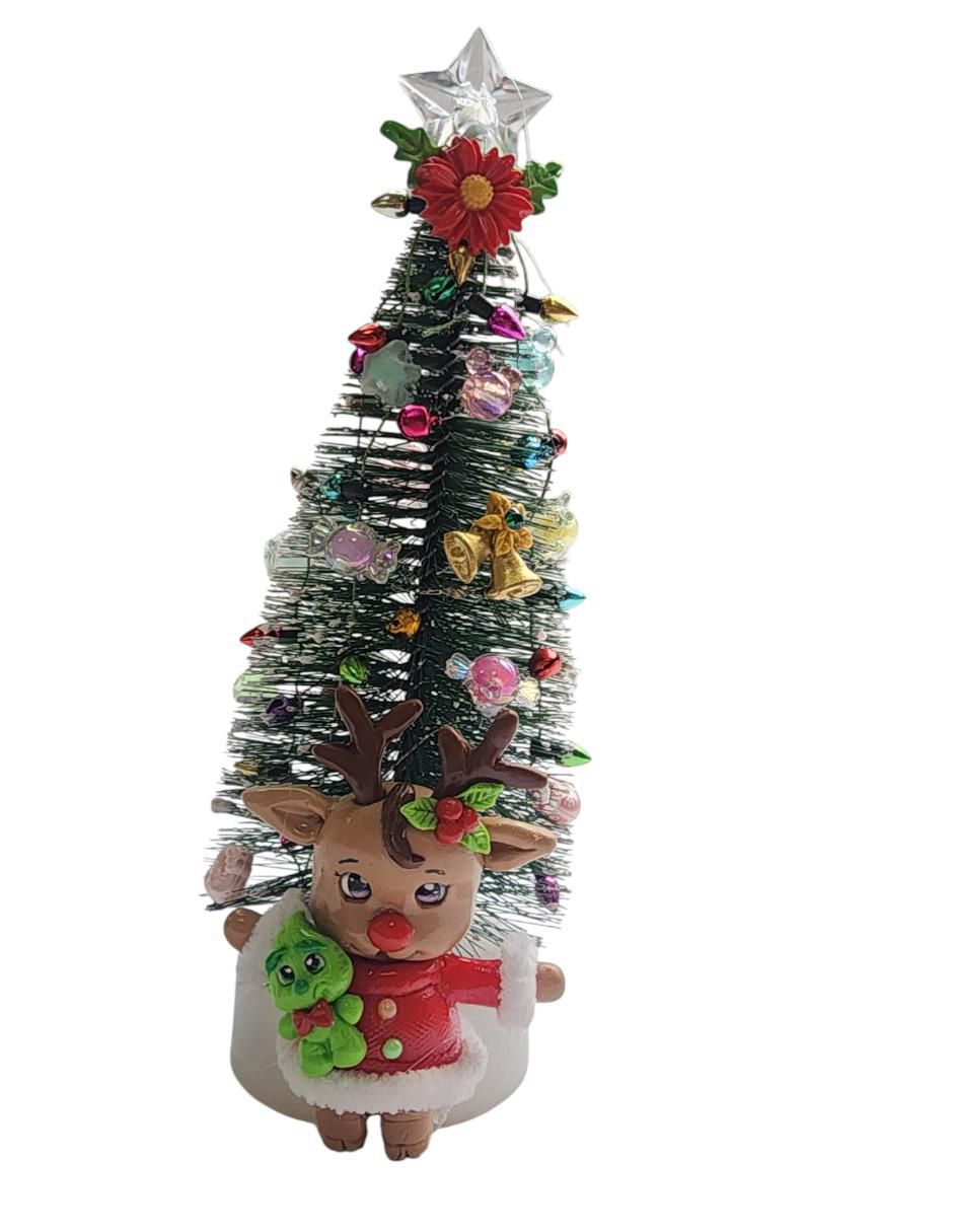 Set de figura decorativa de árbol navidad Navidad Reno, Santa y Grinch 8