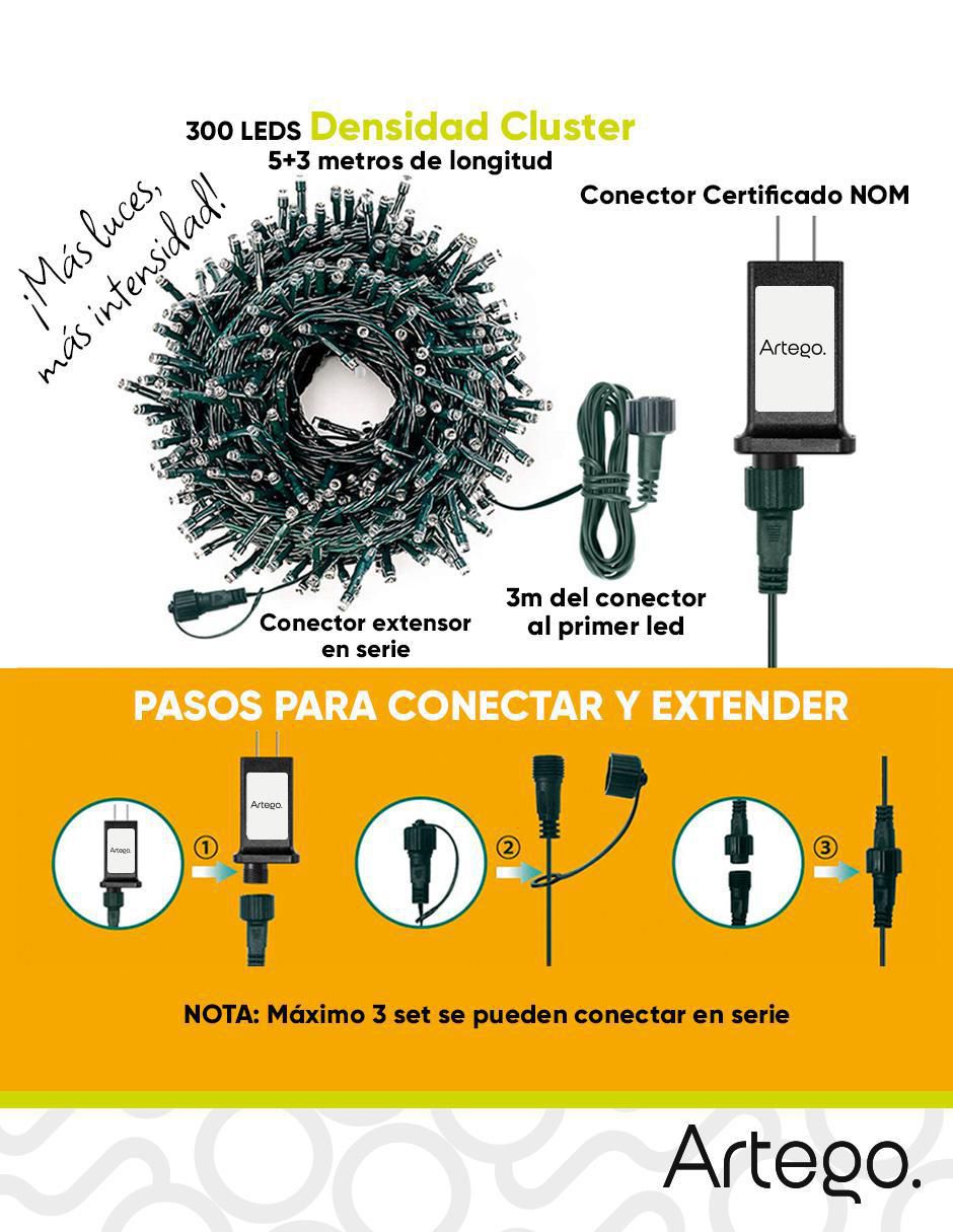 Serie led led artego luces navidad cluster navidad "con" 300 "focos"