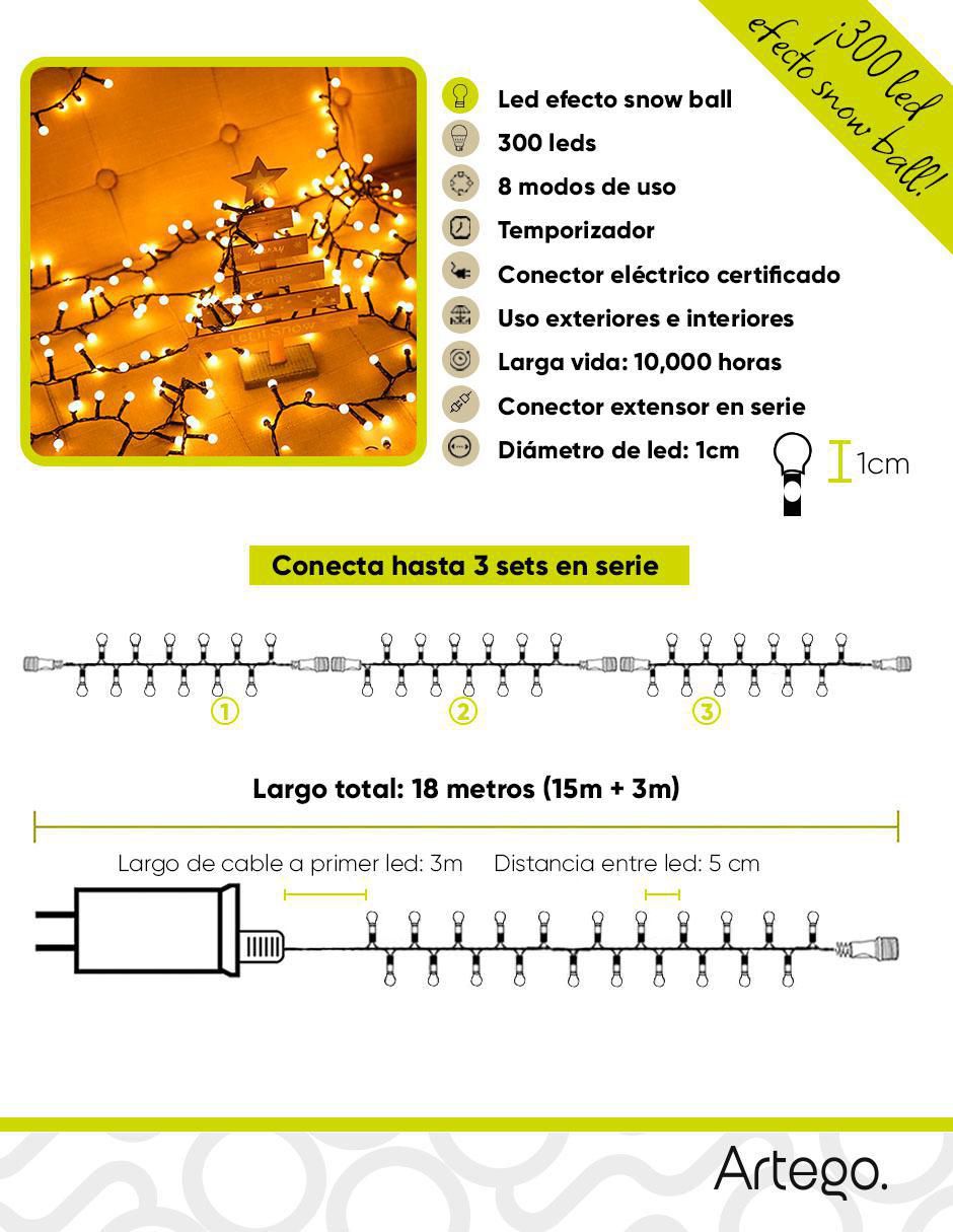 Serie funciones led Luces navidad Snow ball con 300 focos 5