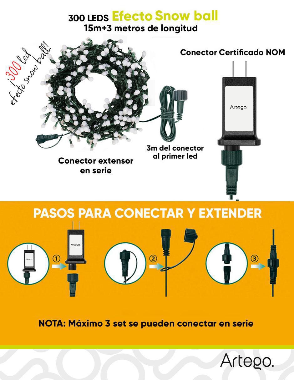 Serie funciones led Luces navidad Snow ball con 300 focos 3