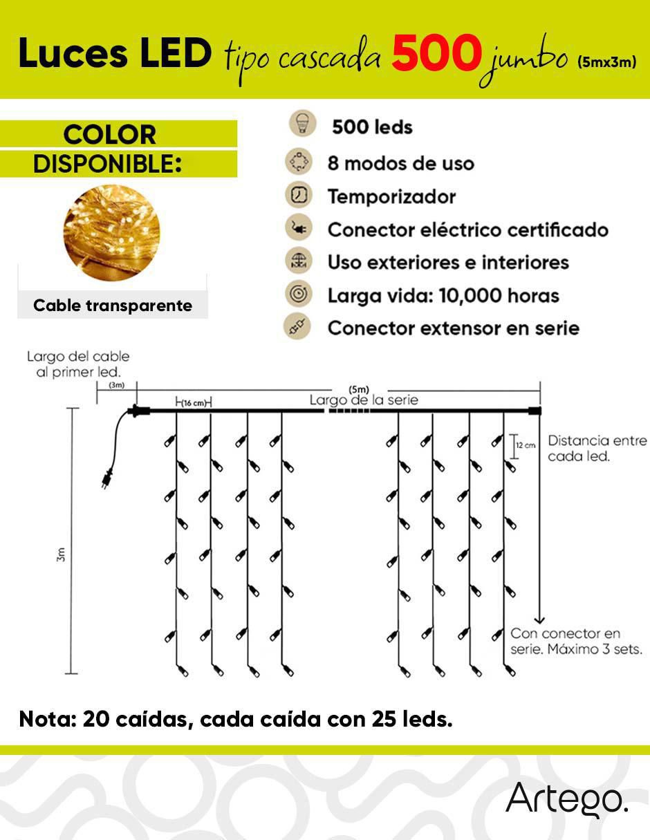 Serie funciones led navidad cascada con 500 focos 5
