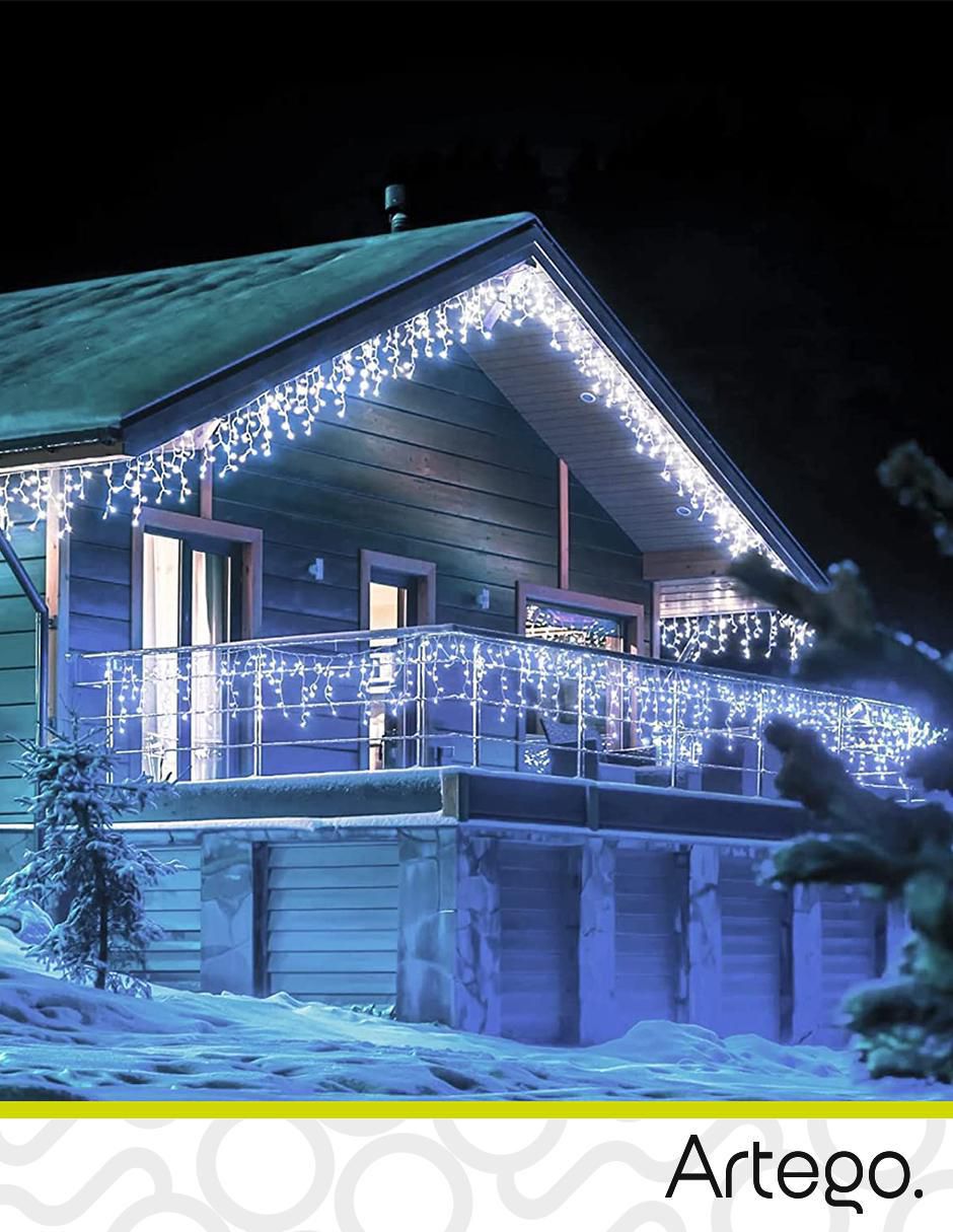 Serie funciones led navidad cascada con 192 focos 5