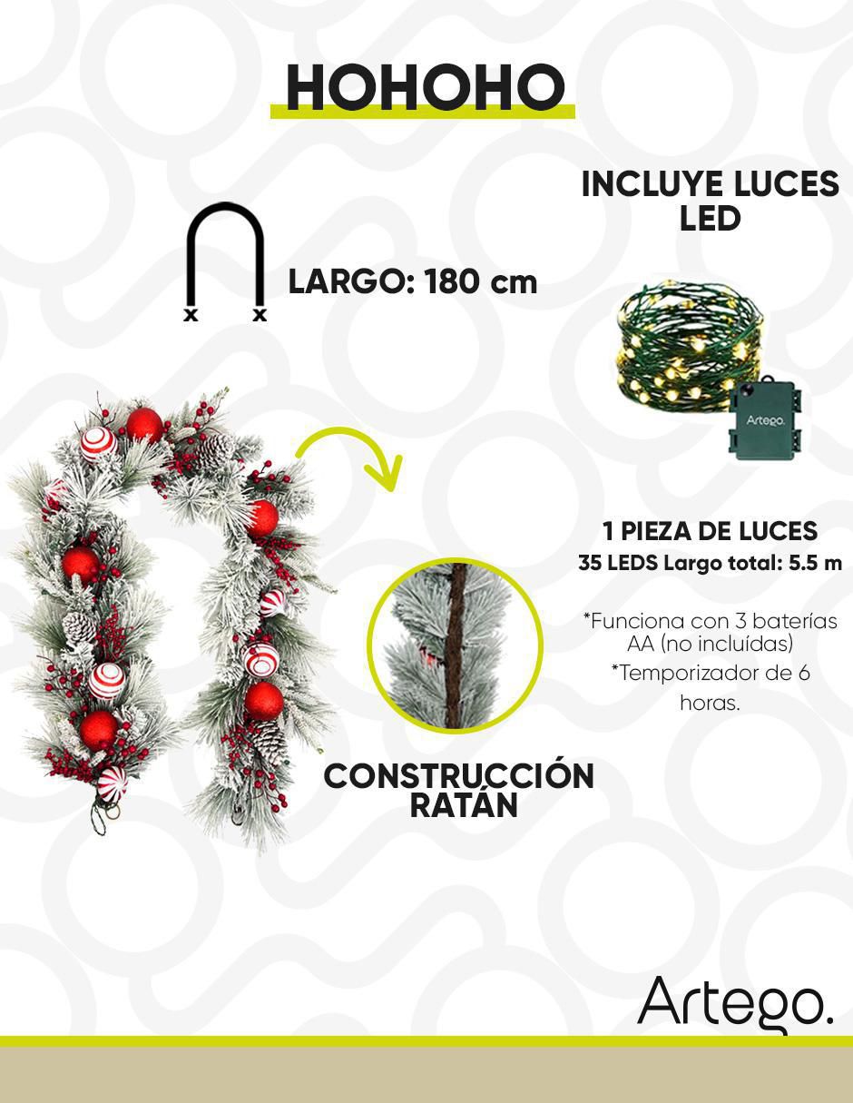 Guirnalda navideña con esfera 180 cm 6