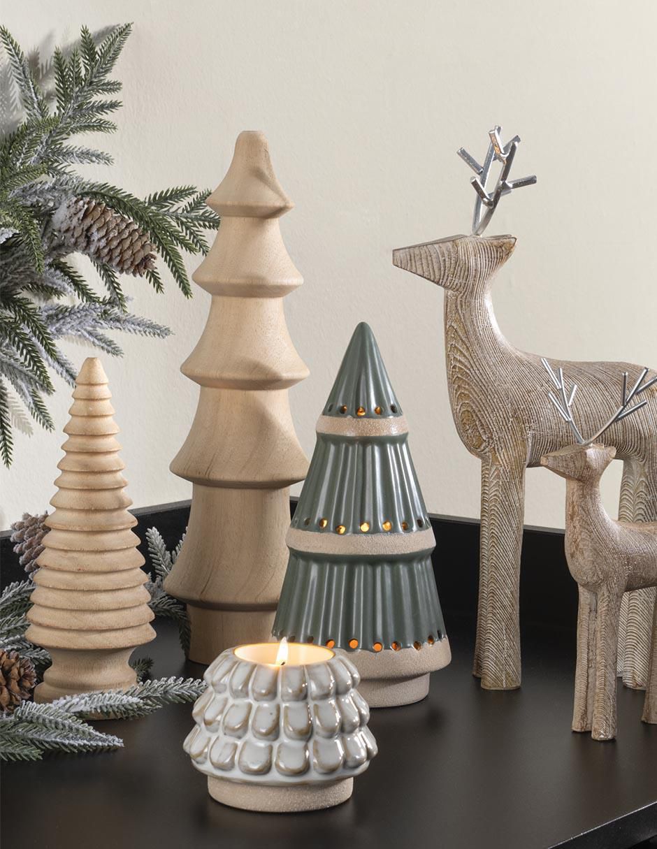 Figura decorativa de pino Navidad Pino Deco Nordico de madera 4
