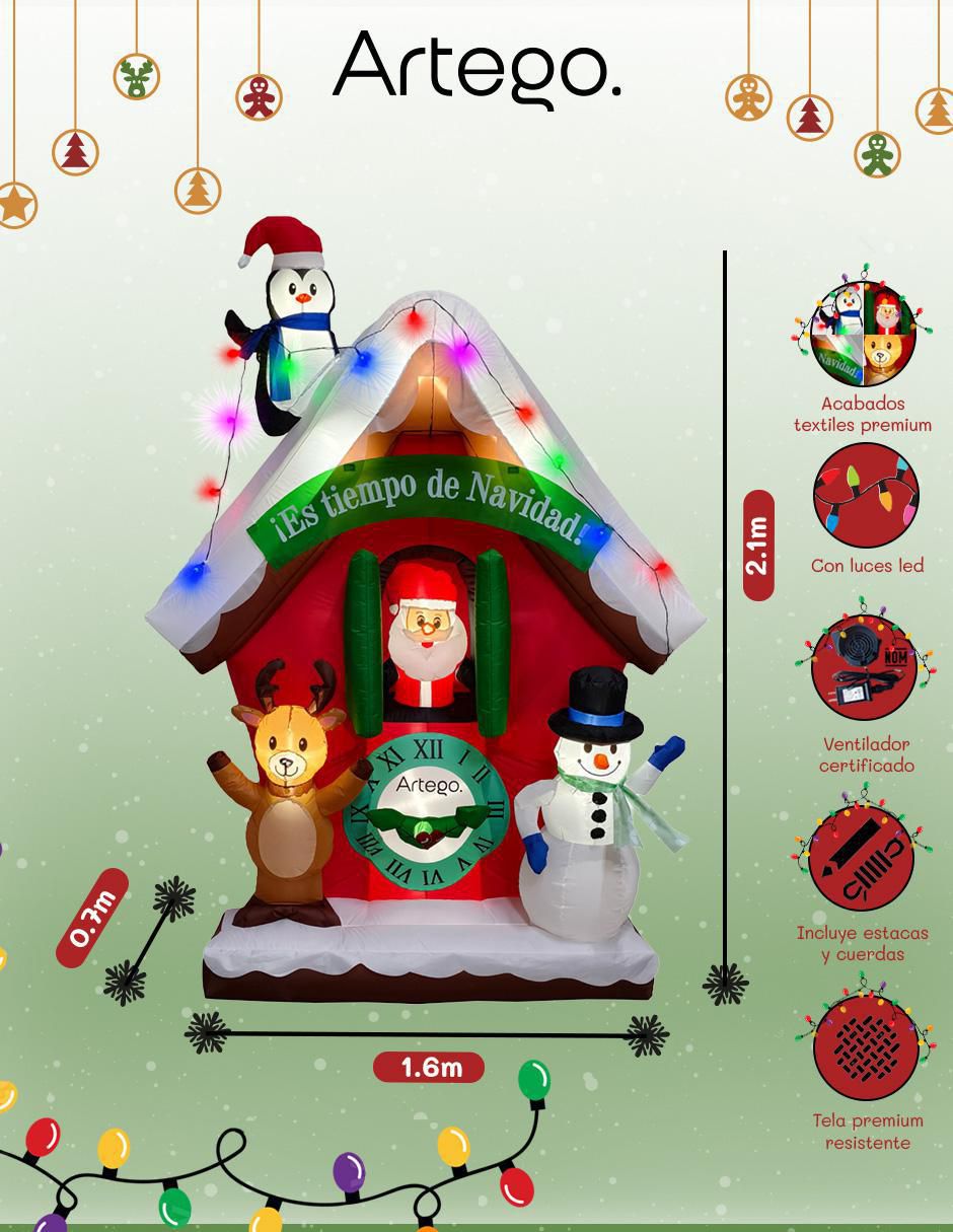 Inflable decorativo forma de santa claus 2