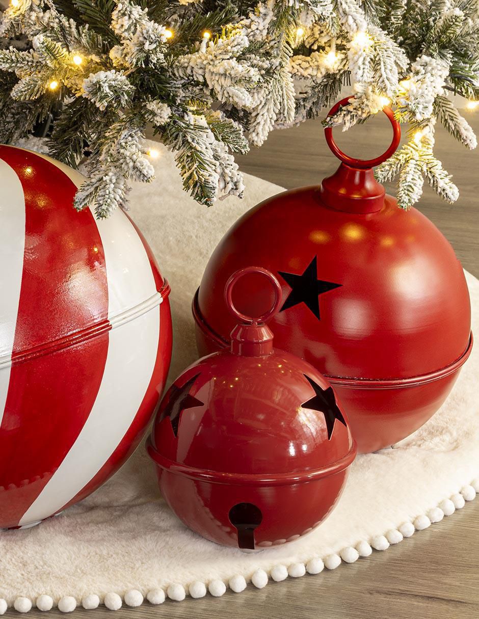 Figura decorativa de cascabel Navidad de metal 4