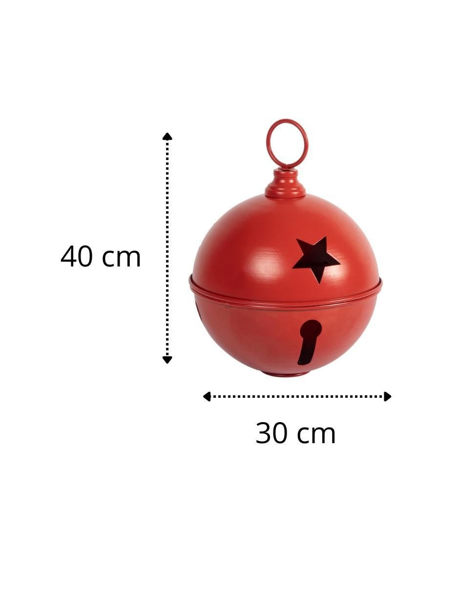 Figura decorativa de cascabel Navidad de metal