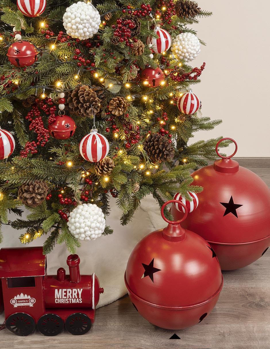 Figura decorativa de cascabel Navidad de metal