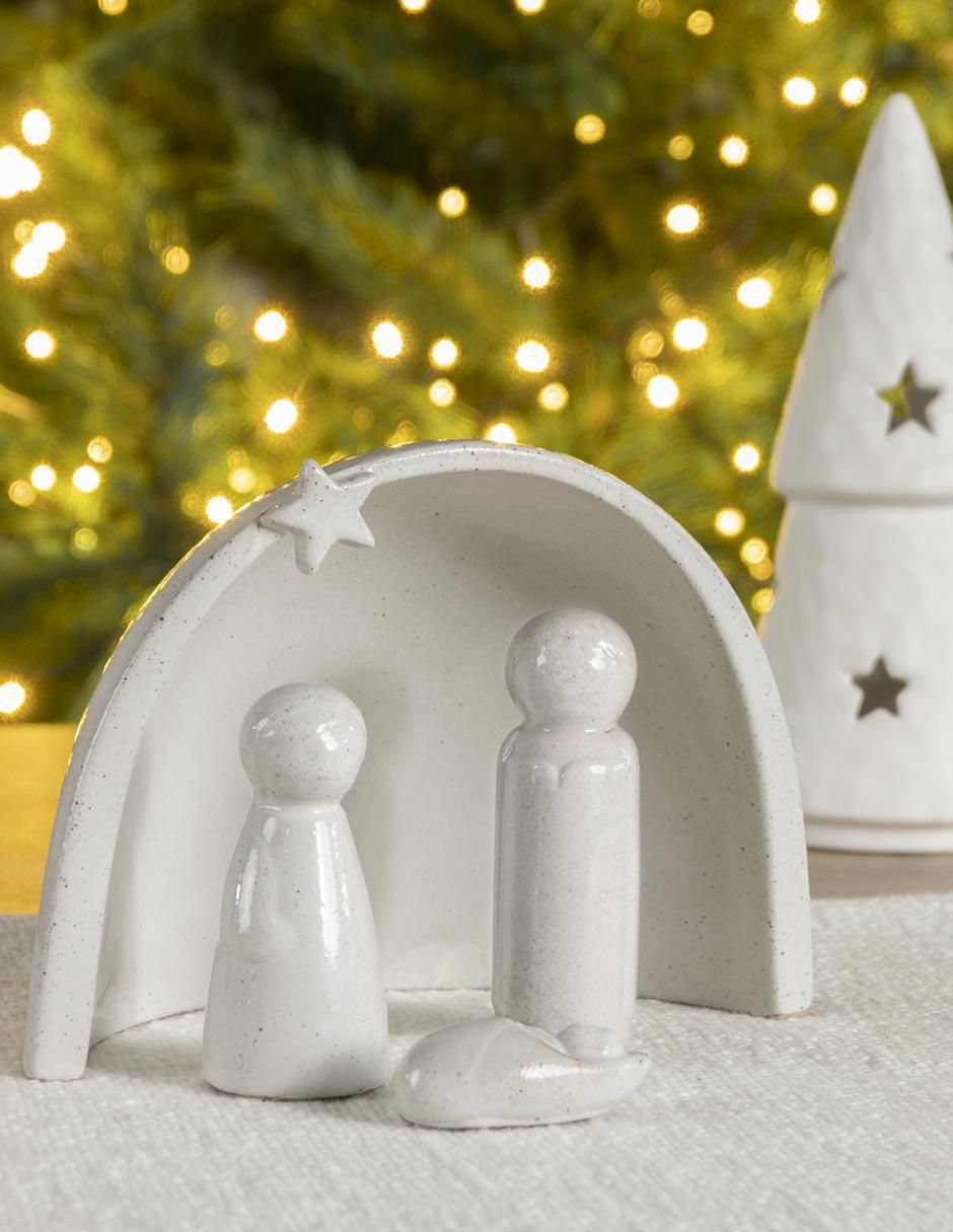 Figura decorativa de nacimiento Navidad de cerámica 4