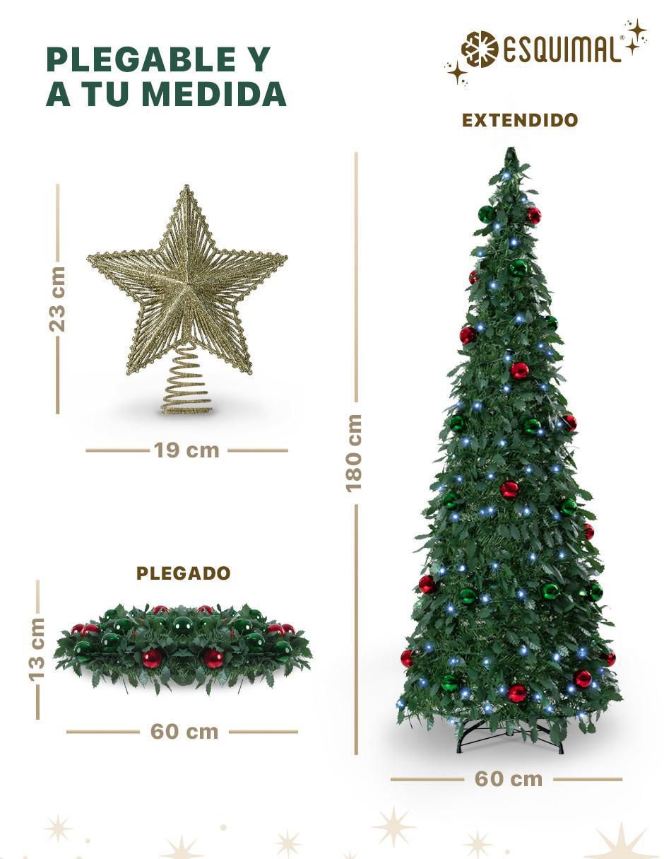 Árbol de navidad plegable con set de decoración de pvc con 150 luces 6